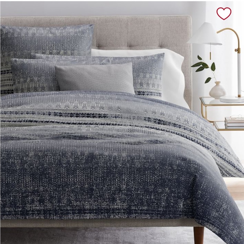West Elm Sateen Echo Queen Duvet and Sham Bundle in Midnight